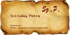 Szilvásy Petra névjegykártya