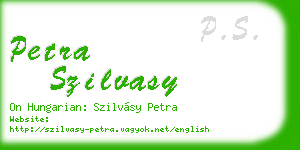 petra szilvasy business card