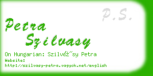 petra szilvasy business card